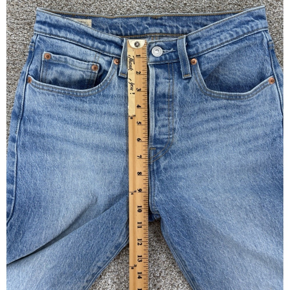 Levi's Premium 501 Jeans Women's 26 Blue Hollow Days Light Wash Stretch Denim - Picture 12 of 12